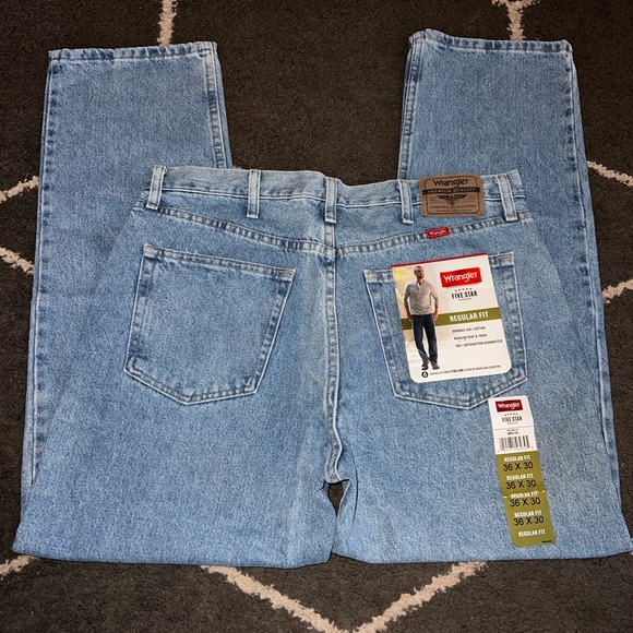 Wrangler Five Star Premium Denim Regular Fit Stone Wash Jeans Size 36x30 NEW - Picture 5 of 7